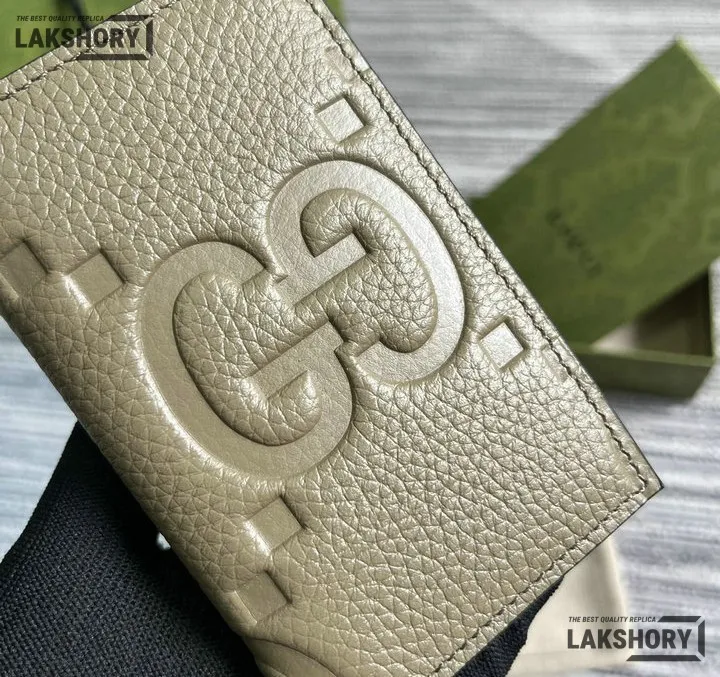 Gucci 1:1 Mirror Replica Leather Jumbo GG Card Case 7.5CM/3IN Gucci Replica Wallets Gucci 1:1 Mirror Replica Leather Jumbo GG Card Case 7.5CM/3IN Gucci Replica Wallets