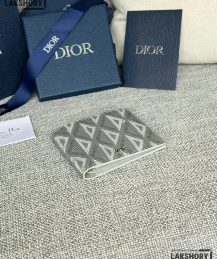 Dior 1:1 Mirror Replica Calfskin CD Diamond Bifold Compact Wallet 9.5CM/3.7IN Christian Dior Replica Wallets