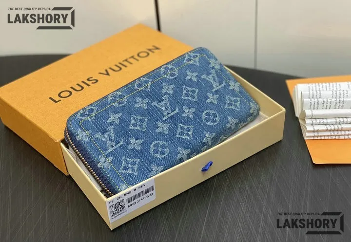 Louis Vuitton 1:1 Mirror Replica Monogram Denim Zippy Wallet NM Blue 19.5CM/7.7IN Louis Vuitton Replica Wallets Louis Vuitton 1:1 Mirror Replica Monogram Denim Zippy Wallet NM Blue 19.5CM/7.7IN Louis Vuitton Replica Wallets