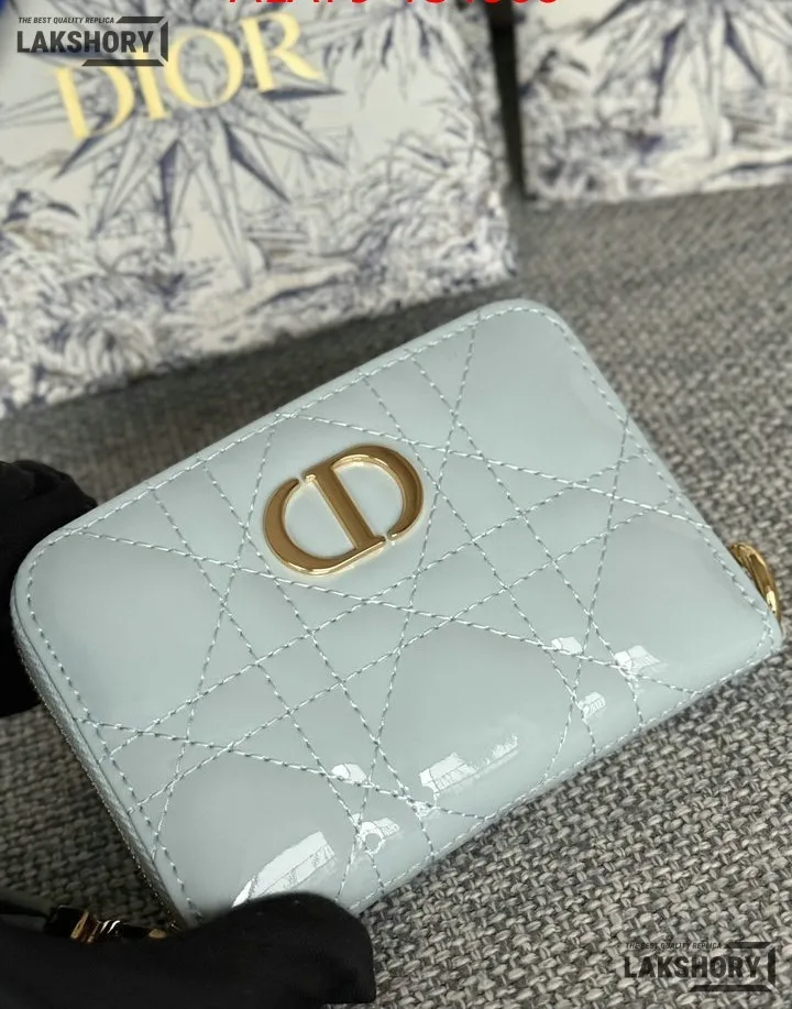 Dior 1:1 Mirror Replica Dior Microcannage Patent Leather Croisiere Wallet on Chain 11CM/4.3IN Christian Dior Replica Wallets Dior 1:1 Mirror Replica Dior Microcannage Patent Leather Croisiere Wallet on Chain 11CM/4.3IN Christian Dior Replica Wallets