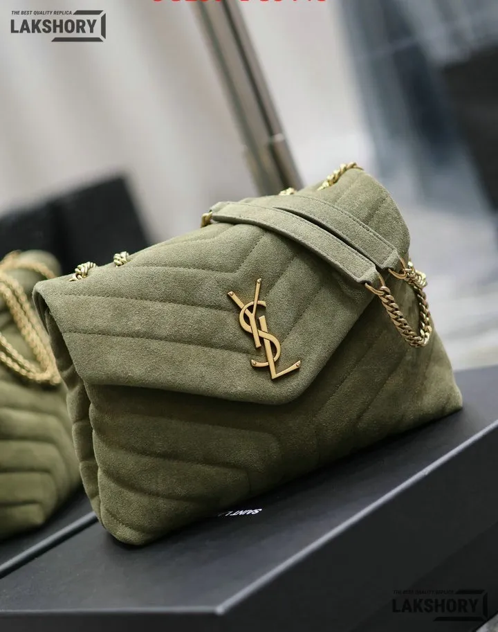 YSL 1:1 Mirror Replica Suede Calfskin Small Loulou Chain Satchel 24CM/9.4IN Replica Crossbody Bags YSL 1:1 Mirror Replica Suede Calfskin Small Loulou Chain Satchel 24CM/9.4IN Replica Crossbody Bags
