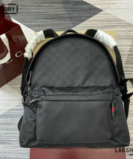 Gucci 1:1 Mirror Replica Nexus Medium Backpack GG Nylon Black 40CM/15.7IN Gucci Replica Backpacks