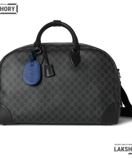 Gucci 1:1 Mirror Replica GG Supreme Emblem Medium Duffle Bag 47CM/18.5IN Gucci Replica Ophidia Bags