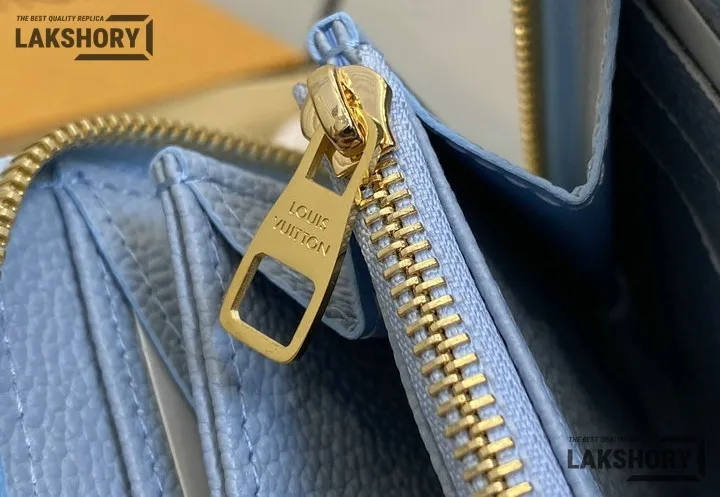 Louis Vuitton 1:1 Mirror Replica Monogram Empreinte Zippy Wallet Washed Blue 19.5CM/7.7IN Louis Vuitton Replica Wallets Louis Vuitton 1:1 Mirror Replica Monogram Empreinte Zippy Wallet Washed Blue 19.5CM/7.7IN Louis Vuitton Replica Wallets