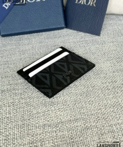 Dior 1:1 Mirror CD Diamond Coated Canvas Card Holder Christian Dior Replica Wallets
