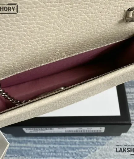 Gucci 1:1 Mirror Replica Dionysus Mini White Shoulder Bag 16.5CM/6.5IN Gucci Replica Dionysus Bags