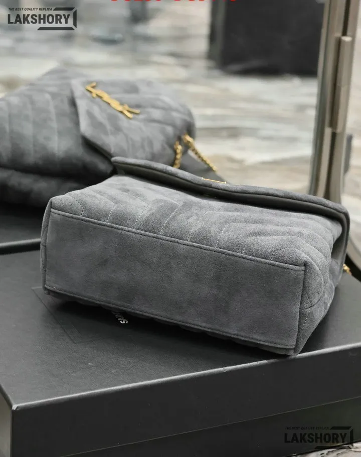YSL 1:1 Mirror Replica Suede Calfskin Small Loulou Chain Satchel 24CM/9.4IN Replica Crossbody Bags YSL 1:1 Mirror Replica Suede Calfskin Small Loulou Chain Satchel 24CM/9.4IN Replica Crossbody Bags