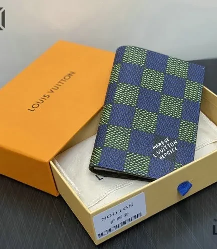 Louis Vuitton 1:1 Mirror Replica Passport Cover Damier Heritage Blue Green 14CM/5.5IN Louis Vuitton Replica Wallets Louis Vuitton 1:1 Mirror Replica Passport Cover Damier Heritage Blue Green 14CM/5.5IN Louis Vuitton Replica Wallets