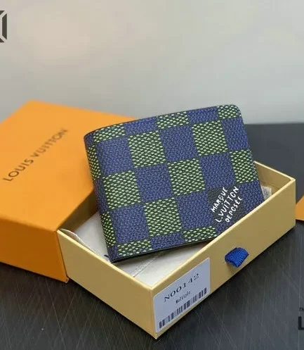 Louis Vuitton 1:1 Mirror Replica Multiple Wallet Damier Heritage Blue Green 19.5CM/7.7IN Louis Vuitton Replica Wallets Louis Vuitton 1:1 Mirror Replica Multiple Wallet Damier Heritage Blue Green 19.5CM/7.7IN Louis Vuitton Replica Wallets