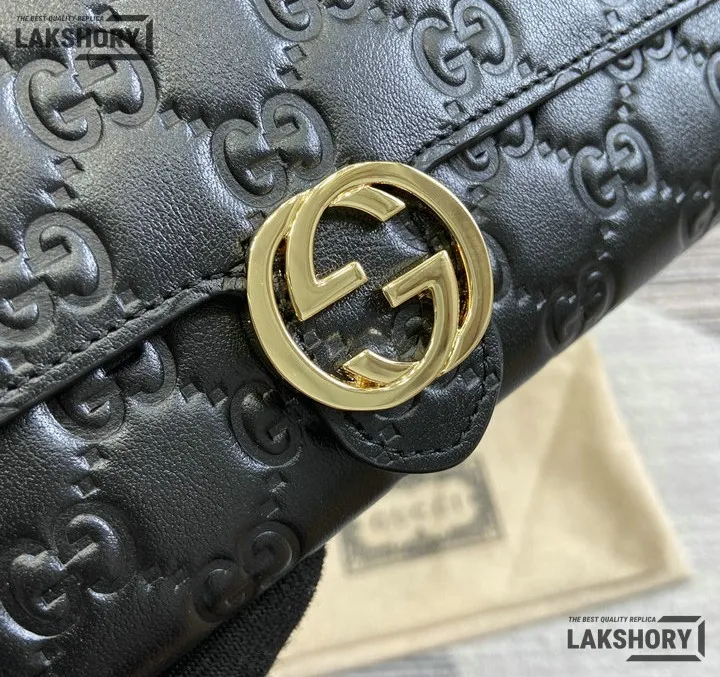 Gucci 1:1 Mirror Replica Guccissima GG Continental Wallet Black 19.5CM/7.7IN Gucci Replica Wallets Gucci 1:1 Mirror Replica Guccissima GG Continental Wallet Black 19.5CM/7.7IN Gucci Replica Wallets