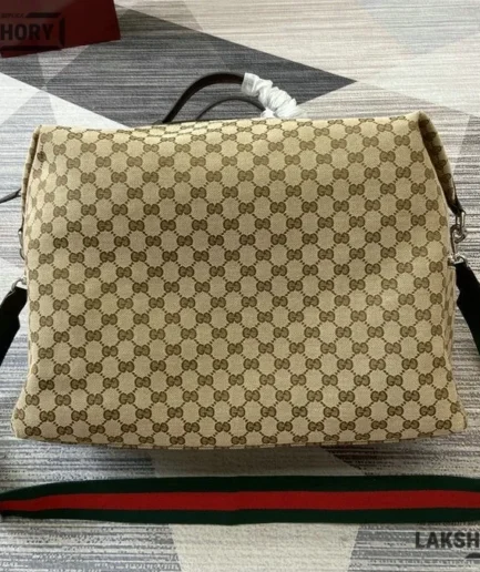 Gucci 1:1 Mirror Replica GG Medium Duffle Bag Beige Dark Brown 44CM/17.3IN Gucci Replica Ophidia Bags