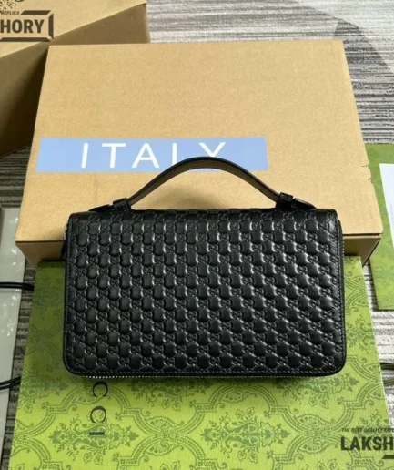 Gucci 1:1 Mirror Replica Microguccissima Zip Around Top Handle Wallet 21.5CM/8.5IN Gucci Replica Wallets