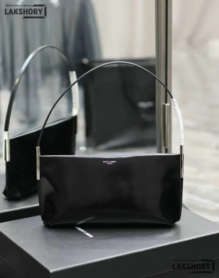 YSL 1:1 Mirror Replica Brushed Small Suzanne Rigid Bag Black 28CM/11IN Replica Hobo Bags YSL 1:1 Mirror Replica Brushed Small Suzanne Rigid Bag Black 28CM/11IN Replica Hobo Bags