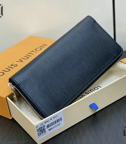Louis Vuitton 1:1 Mirror Replica Zippy Vertical Wallet Epi Leather Black 20CM/7.9IN Louis Vuitton Replica Wallets
