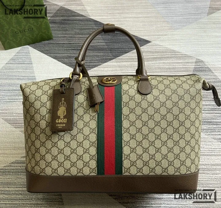 Gucci 1:1 Mirror Replica Savoy Small Carry On Duffle Bag 42CM/16.5IN Gucci Replica Ophidia Bags Gucci 1:1 Mirror Replica Savoy Small Carry On Duffle Bag 42CM/16.5IN Gucci Replica Ophidia Bags