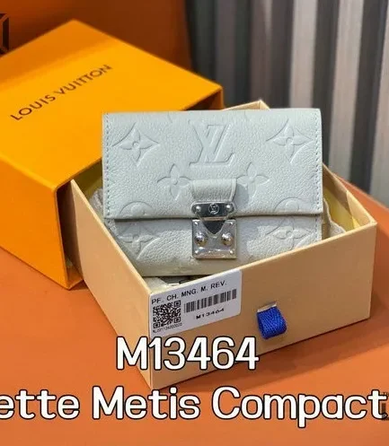 Louis Vuitton 1:1 Mirror Replica Empreinte Metis Compact Wallet Grey 11.5CM/4.5IN Louis Vuitton Replica Wallets