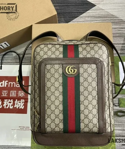 Gucci 1:1 Mirror Replica Medium Backpack GG w/ Double G 40CM/15.7IN Gucci Replica Ophidia Bags