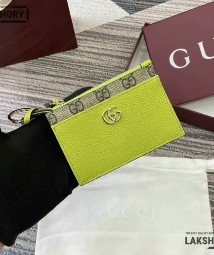 Gucci 1:1 Mirror Replica GG Supreme Marmont Zip Key Pouch 8.5CM/3.3IN Gucci Replica Wallets