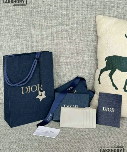 Dior 1:1 Mirror Replica Oblique Leather Passport Case Zip Card Holder 8.5CM/3.3IN Christian Dior Replica Wallets