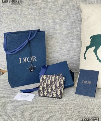 Dior 1:1 Mirror Replica Oblique Bi-Fold Compact Wallet 9.5CM/3.7IN Christian Dior Replica Wallets