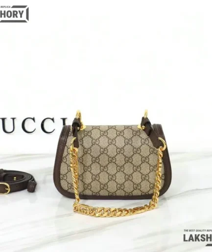 Gucci 1:1 Mirror Replica Mini Blondie Chain Shoulder Bag Beige 21.5CM/8.5IN Gucci Replica Blondie Bags