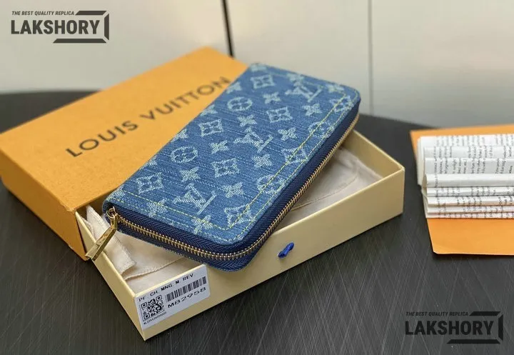 Louis Vuitton 1:1 Mirror Replica Monogram Denim Zippy Wallet NM Blue 19.5CM/7.7IN Louis Vuitton Replica Wallets Louis Vuitton 1:1 Mirror Replica Monogram Denim Zippy Wallet NM Blue 19.5CM/7.7IN Louis Vuitton Replica Wallets