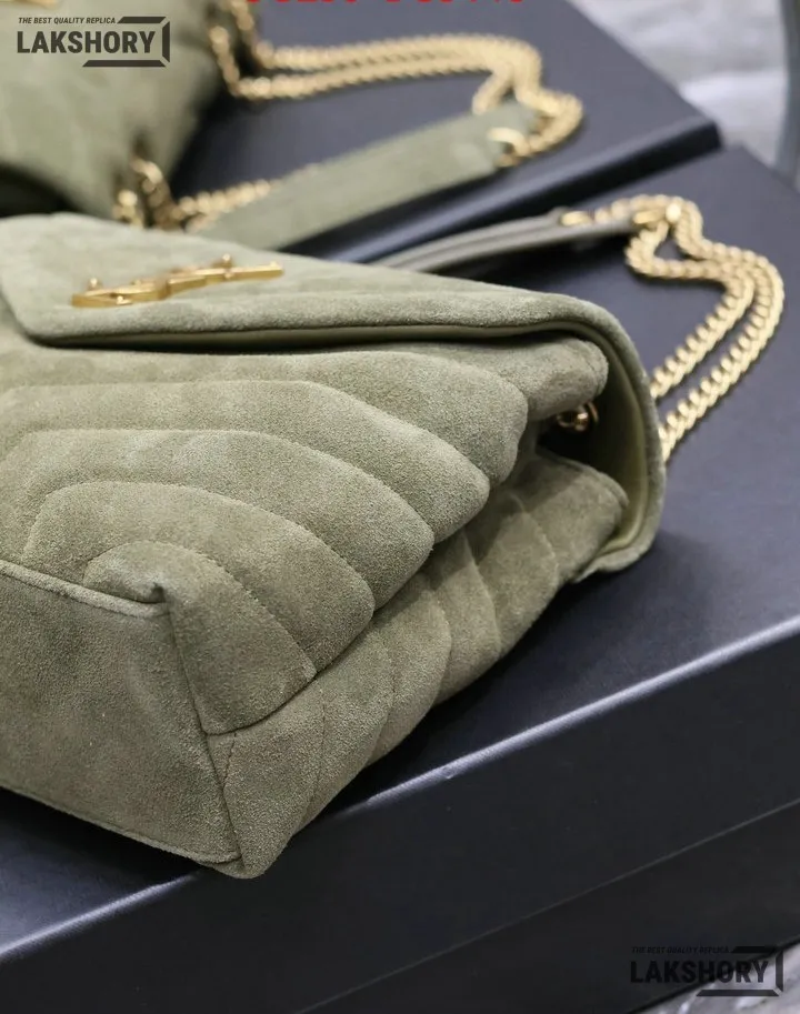 YSL 1:1 Mirror Replica Suede Calfskin Small Loulou Chain Satchel 24CM/9.4IN Replica Crossbody Bags YSL 1:1 Mirror Replica Suede Calfskin Small Loulou Chain Satchel 24CM/9.4IN Replica Crossbody Bags