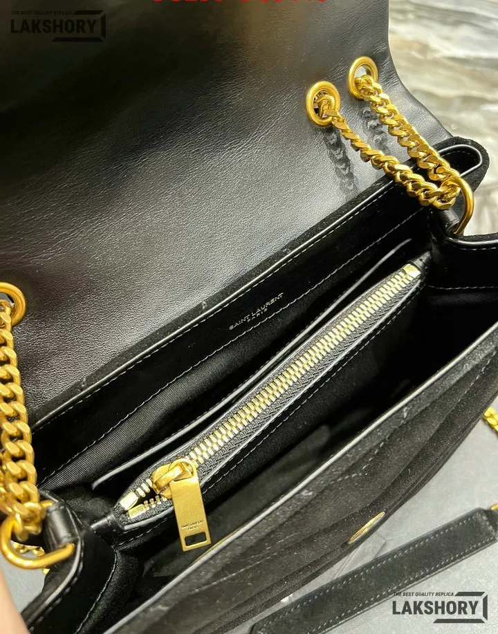 YSL 1:1 Mirror Replica Suede Calfskin Small Loulou Chain Satchel 24CM/9.4IN Replica Crossbody Bags YSL 1:1 Mirror Replica Suede Calfskin Small Loulou Chain Satchel 24CM/9.4IN Replica Crossbody Bags