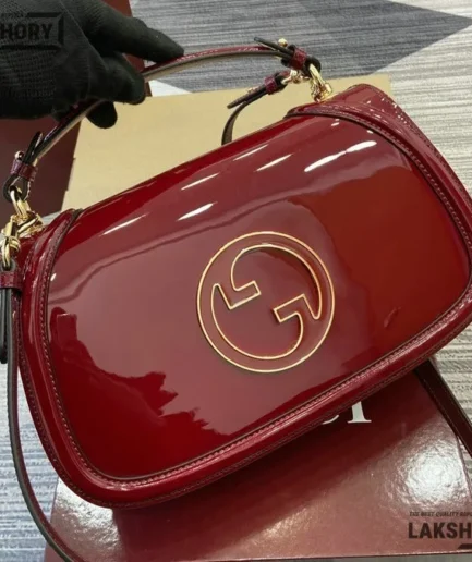 Gucci 1:1 Mirror Replica Blondie Medium Shoulder Bag Black Red 32CM/12.6IN Gucci Replica Blondie Bags