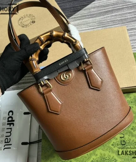 Gucci 1:1 Mirror Replica Diana Bamboo Handle Tote Bag 22CM/8.7IN Gucci Replica Bamboo Bags