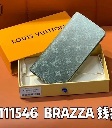 Louis Vuitton 1:1 Mirror Replica Brazza Wallet Monogram Canvas Khaki 19CM/7.5IN Louis Vuitton Replica Wallets