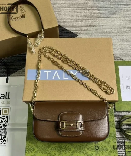 Gucci 1:1 Mirror Replica Horsebit 1955 Small Shoulder Bag 24CM/9.4IN Gucci Replica Horsebit Bags