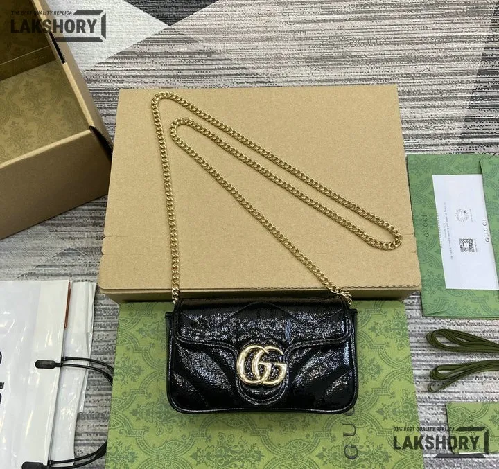 Gucci 1:1 Mirror Replica Lambskin Matelasse Super Mini GG Marmont 16.5CM/6.5IN Gucci Replica Marmont Bags Gucci 1:1 Mirror Replica Lambskin Matelasse Super Mini GG Marmont 16.5CM/6.5IN Gucci Replica Marmont Bags