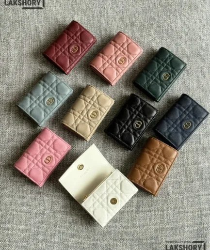 Dior 1:1 Mirror Replica Dior Caro Dahlia Wallet 11CM/4.3IN Christian Dior Replica Wallets