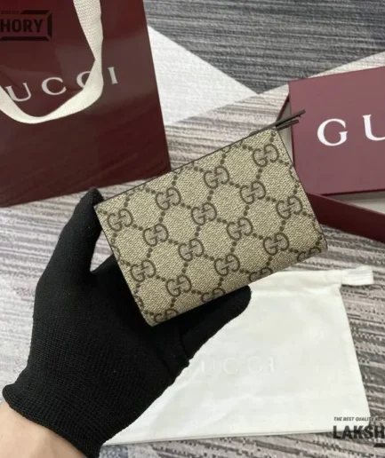 Gucci 1:1 Mirror Replica Bi-color GG Marmont Small Wallet Ancora Red 11CM/4.3IN Gucci Replica Wallets