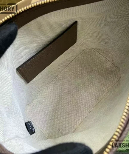 Gucci 1:1 Mirror Replica Ophidia Mini Shoulder Bag Beige Ebony 21CM/8.3IN Gucci Replica Ophidia Bags