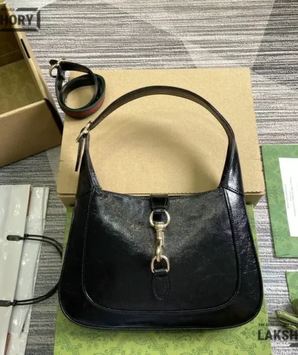 Gucci 1:1 Mirror Replica Jackie Medium Leather Bag 27.5CM/10.8IN Gucci Replica Jackie Bags