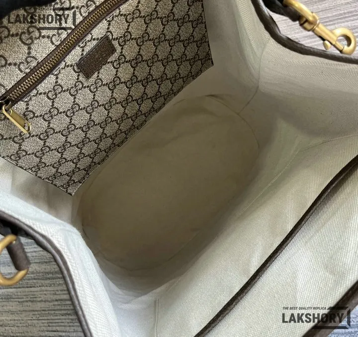 Gucci 1:1 Mirror Replica GG Web Savoy Duffle Bag Beige Ebony 48CM/18.9IN Gucci Replica Ophidia Bags Gucci 1:1 Mirror Replica GG Web Savoy Duffle Bag Beige Ebony 48CM/18.9IN Gucci Replica Ophidia Bags