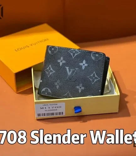 Louis Vuitton 1:1 Mirror Replica Slender Wallet Monogram Eclipse 11CM/4.3IN Louis Vuitton Replica Wallets