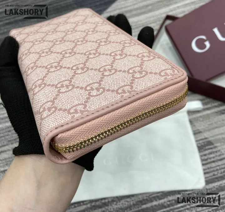Gucci 1:1 Mirror Replica GG Emblem Zip Around Wallet 19CM/7.5IN Gucci Replica Wallets Gucci 1:1 Mirror Replica GG Emblem Zip Around Wallet 19CM/7.5IN Gucci Replica Wallets