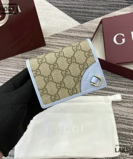 Gucci 1:1 Mirror Replica GG Supreme Emblem Mini Wallet 11CM/4.3IN Gucci Replica Wallets