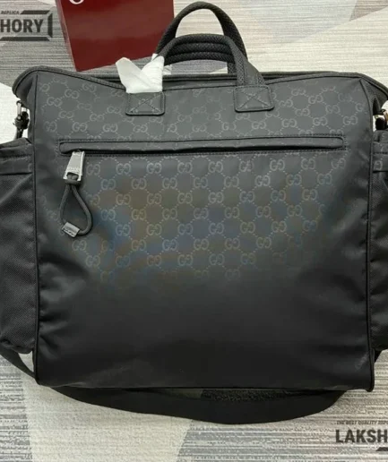 Gucci 1:1 Mirror Replica Nexus Large Tote Bag GG Nylon Black 40CM/15.7IN Gucci Replica Ophidia Bags