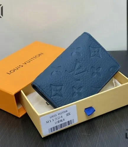 Louis Vuitton 1:1 Mirror Replica Pocket Organizer Taurillon Monogram Sapphire 7.5CM/3IN Louis Vuitton Replica Wallets