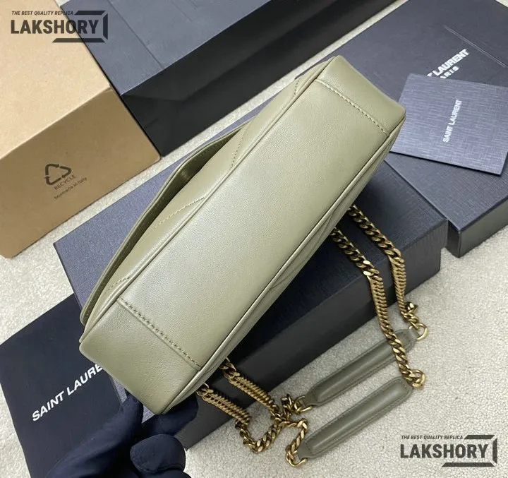 YSL 1:1 Mirror Replica Loulou Matelassé Shoulder Bag Light Sage Replica Crossbody Bags YSL 1:1 Mirror Replica Loulou Matelassé Shoulder Bag Light Sage Replica Crossbody Bags