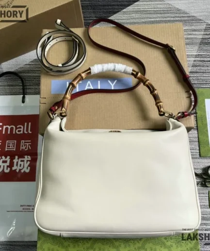 Gucci 1:1 Mirror Replica Diana Leather Large Shoulder Bag 34CM/13.4IN Gucci Replica Bamboo Bags
