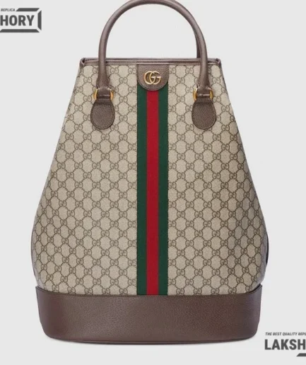 Gucci 1:1 Mirror Replica GG Web Savoy Duffle Bag Beige Ebony 48CM/18.9IN Gucci Replica Ophidia Bags