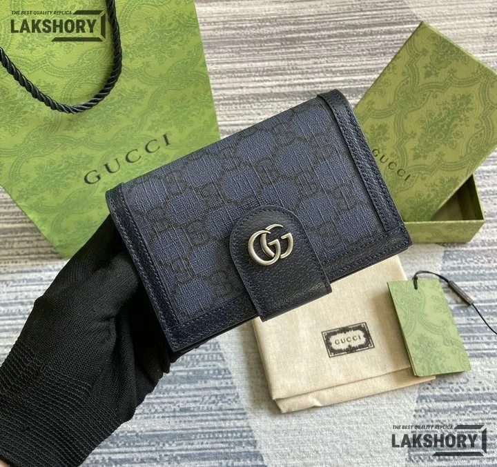 Gucci 1:1 Mirror Replica GG Web Ophidia Passport Case Navy 10.5CM/4.1IN Gucci Replica Wallets Gucci 1:1 Mirror Replica GG Web Ophidia Passport Case Navy 10.5CM/4.1IN Gucci Replica Wallets