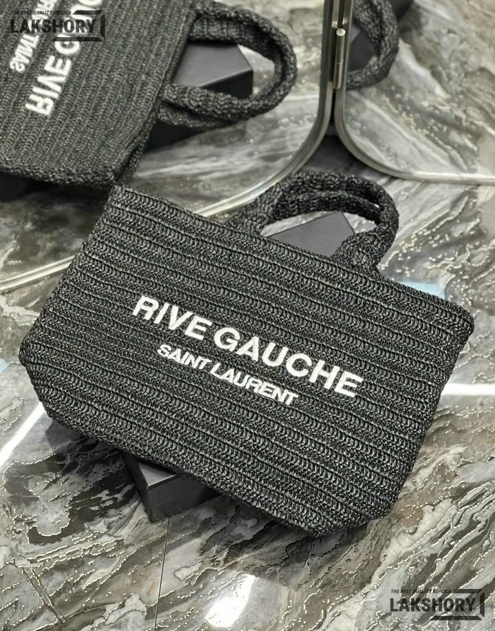 YSL 1:1 Mirror Replica Raffia Embroidered Rive Gauche Tote Bag 38CM/15IN Replica Tote Bags YSL 1:1 Mirror Replica Raffia Embroidered Rive Gauche Tote Bag 38CM/15IN Replica Tote Bags