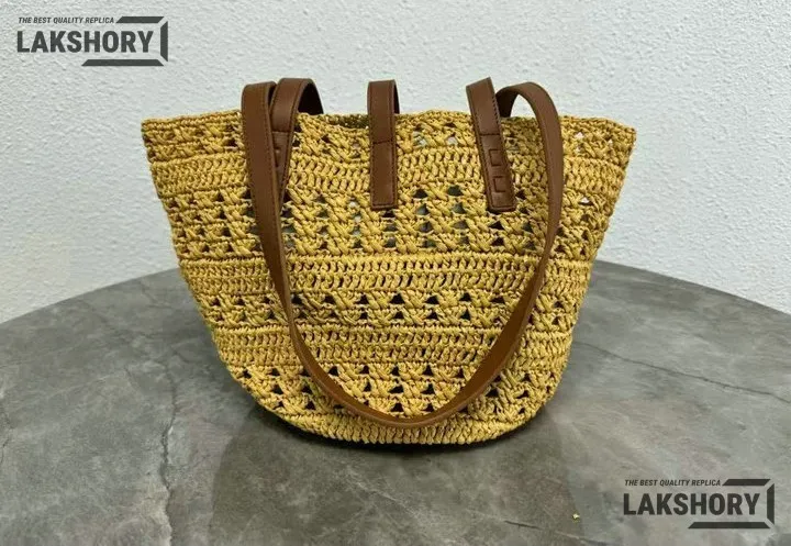 YSL 1:1 Mirror Replica Raffia Panier Monogram Shopper Bag 38CM/15IN Replica Tote Bags YSL 1:1 Mirror Replica Raffia Panier Monogram Shopper Bag 38CM/15IN Replica Tote Bags