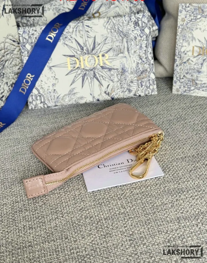 Dior 1:1 Mirror Replica Lambskin Cannage Lady Dior Zipped Key Case 7.6CM/3IN Christian Dior Replica Wallets Dior 1:1 Mirror Replica Lambskin Cannage Lady Dior Zipped Key Case 7.6CM/3IN Christian Dior Replica Wallets